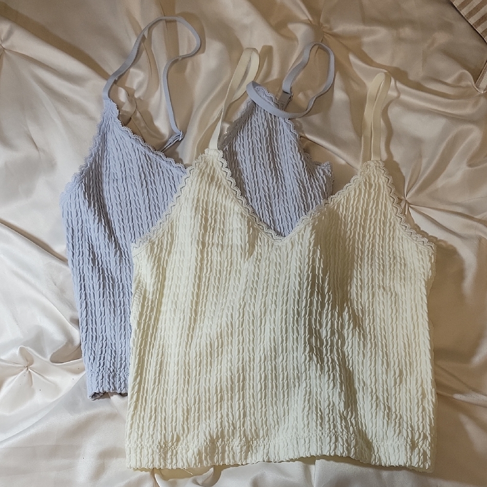 Pink Rose Cream and Light Blue Camisoles